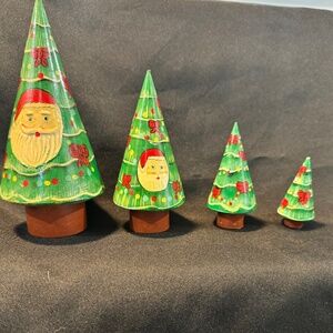 Santa Christmas tree nesting doll set